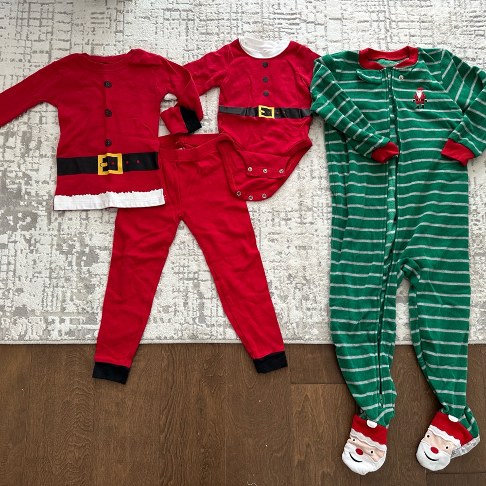 Festive Santa and Elf Pajama Sets Bundle